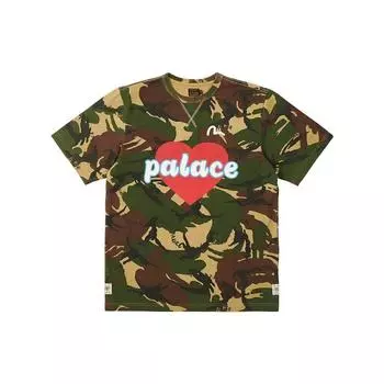Совместная брендовая футболка Palace Evisu 3.0 SS23 с камуфляжным принтом и сердечками, топы унисекс с короткими рукавами P24EVES004 XL