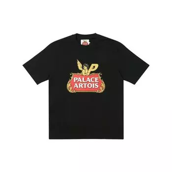 Совместная футболка Palace X Stella Artois с короткими рукавами, топы унисекс, черный PAL-SS21-23 XL