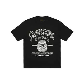 Совместная коллекция Palace x Avirex Avirex FW23 Ретро-американская буквенно-цифровая футболка с круглым вырезом и принтом топов унисекс, черные P25AVXT003 XL