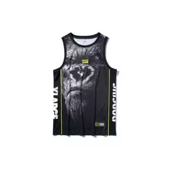 Совместная обновленная серия Li-Ning X XLarge, баскетбольная майка свободного кроя, мужские топы, стандартный черный AAYP289-1 XXL