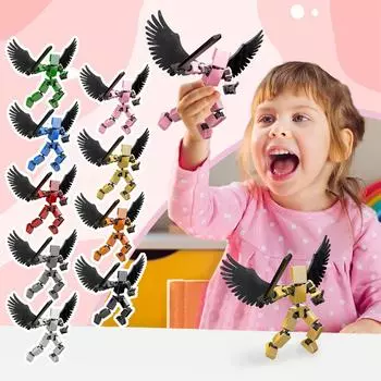 Совместная подвижная 3D-печатная кукла-игрушка, креативное декомпрессионное настольное украшение One Size армия зеленый