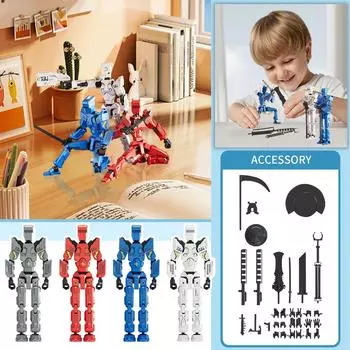 Совместная подвижная 3D-печатная кукла-игрушка, креативное декомпрессионное настольное украшение One Size синий