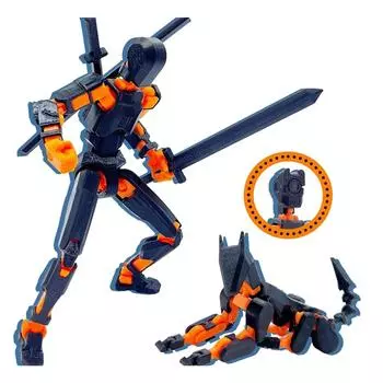 Совместная подвижная 3D-печатная кукла-игрушка, креативное декомпрессионное настольное украшение One Size чёрный