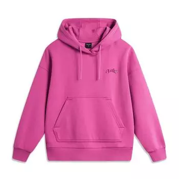 Совместная работа Li Ning X Disney Pixar Strawberry Bear Series, флисовая толстовка с капюшоном и длинными рукавами, женская толстовка розово-фиолетового цвета AWDU436-2 S