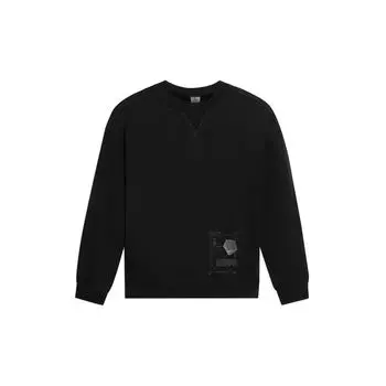Совместная работа Li Ning X Jackie Chan, серия Kung Fu, однотонный логотип, круглый вырез, длинный рукав, толстовка унисекс, черная AWDSC19-1 M