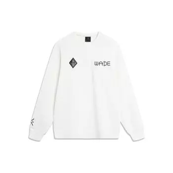 Совместная серия художников Li Ning X Cyril с принтом в виде букв, пуловер с круглым вырезом, флисовая толстовка с длинными рукавами, унисекс-толстовка цвета «белый» AWDTB79-2 XXL