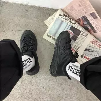 Совместные кроссовки Юй Вэньлэ в гонконгском стиле, мужские модные парные кроссовки, летние ретро повседневные спортивные кроссовки для женщин 36 чёрный