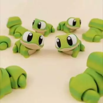 Совместные подвижные игрушки для питомцев 3D-печать Коллекция Лягушка Животные Украшения Декор для рабочего стола зелёный
