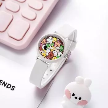 Совместные студенческие мультяшные часы для ежедневных поездок на работу, детские, простые и милые часы, Xiaohong Shuhuo