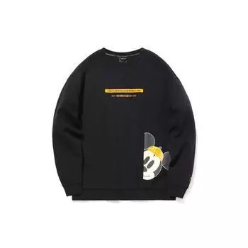 Совместный бренд Li-Ning X Disney свитшот с круглым вырезом и принтом, мужские топы, черный AWDQ835-2 L