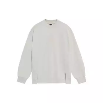 Совместный бренд Li-Ning x Jackie Chan серии кунг-фу, чистый цвет, свободный пуловер с круглым вырезом, топы унисекс, белые AWDS301-1 M