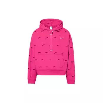Совместный бренд Nike X Jacquemus SS24, однотонная свободная толстовка из толстого флиса с длинными рукавами, толстовка унисекс, арбузно-красный FJ3482-653 XS