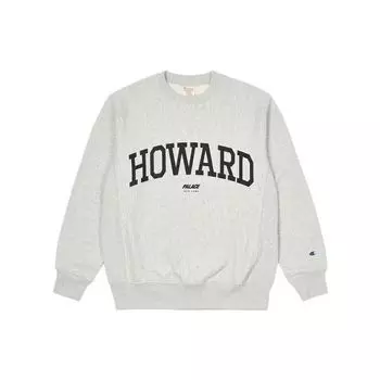 Совместный бренд Palace X Champion FW22 Пуловер с длинными рукавами и принтом логотипа Топы унисекс Светло-серый PLA-FW22-252 L