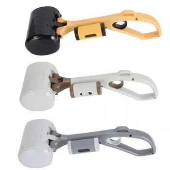 Совок для какашек для домашних животных, многофункциональная легкая портативная лопата для собак с длинной ручкой и мешком для какашек Yellow Black