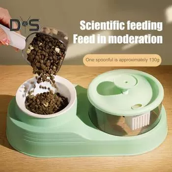 Совок для корма для собак с точным измерением, двухфункциональный совок для корма для кошек, емкость 1 чашка, мерный совок для кормления домашних животных зелёный