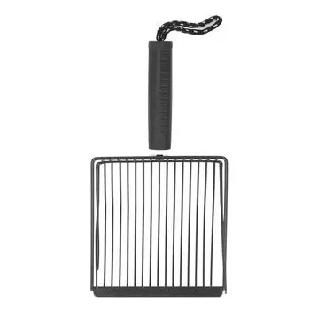 Совок для кошачьего наполнителя, съемная ручка, металлический, быстрая фильтрация, лопатка для кошачьего наполнителя, совок для лотка для кошек чёрный