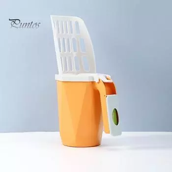 Совок для кошачьего туалета большой емкости со встроенным мусорным баком. Удобная ручка. Легко очищаемый наполнитель для кошачьего туалета.