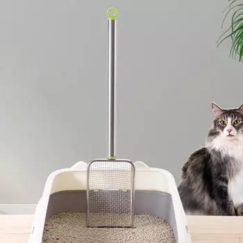 Совок для кошачьего туалета для ящика Глубокий просеивающий антипригарный прочный совок с сеткой Кролики mesh 4.3X4.3mm