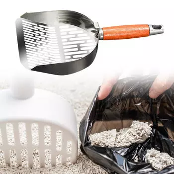 Совок для кошачьего туалета, глубокая лопата, подъемник для котят, прочный совок из нержавеющей стали для сбора отходов от домашних животных