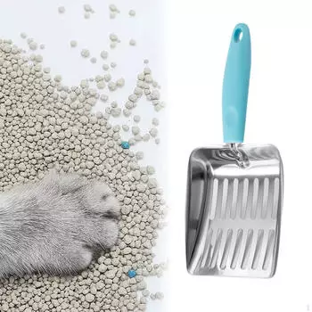 Совок для кошачьего туалета, инструменты для уборки домашних животных, портативный кошачий металлический подъемник для кошачьих отходов для кроликов синий