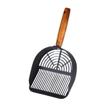 Совок для кошачьего туалета из нержавеющей стали, просеивающая лопатка с длинной ручкой, совок для уборки отходов домашних животных, инструмент для чистки кошачьего туалета A