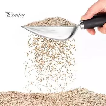 Совок для кошачьего туалета из нержавеющей стали, просеивающий совок для кошачьего туалета с нескользящей ручкой, пляжная лопата для кошачьего туалета чёрный