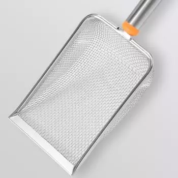 Совок для кошачьего туалета из нержавеющей стали с мелкой сеткой, легко моется, антипригарный совок для рептилий, эффективный прочный совок для кошачьего туалета