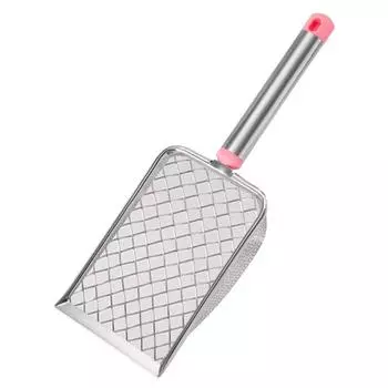 Совок для кошачьего туалета из нержавеющей стали с мелкой сеткой, легко моется, антипригарный совок для рептилий, эффективный прочный совок для кошачьего туалета