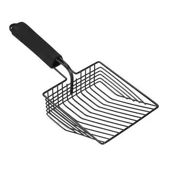 Совок для кошачьего туалета Металлическая лопата для кошачьего туалета Удобная ручка для кошачьего туалета Инструменты для чистки кошачьего туалета Лопата из нержавеющей стали для кошек 0.8CM