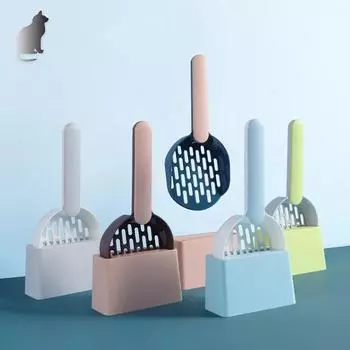 Совок для кошачьего туалета Пластиковая лопата для кошачьего туалета с основанием Самоочищающаяся лопата для кошачьего туалета Инструменты для чистки кошачьего туалета Товары для кошек Without Base