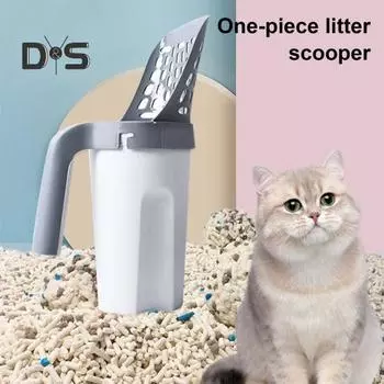 Совок для кошачьего туалета с 1/2/4 сменными мешками для мусора, рулон большой емкости, лоток с прорезями, портативный совок для сбора фекалий, просеивающая лопата, сито, товары для животных A