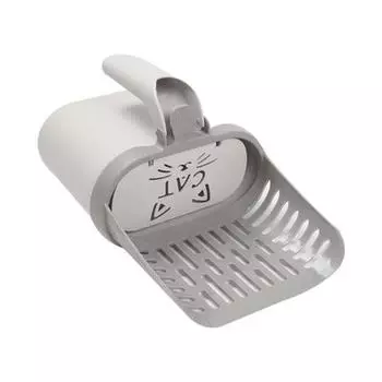 Совок для кошачьего туалета с держателем Лопата для кошачьего туалета со встроенным съемным контейнером для отходов Большой портативный совок для кошачьих какашек