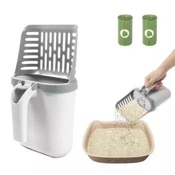 Совок для кошачьего туалета с держателем для мешка для какашек Интегрированная съемная глубокая лопатка для кошачьего туалета Туалет для котят Товары для кошек Arenero Gato