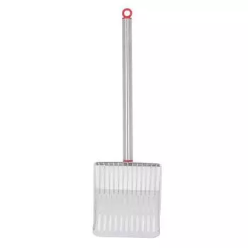 Совок для кошачьего туалета с длинной ручкой, металлический, съемный, против разбрызгивания, быстрая фильтрация, лопатка для кошачьего туалета красный