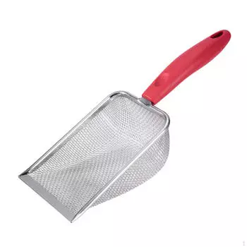 Совок для кошачьего туалета с длинной ручкой, инструмент для глубокого просеивания металла 14 mesh