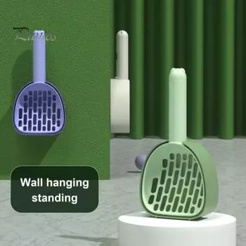 Совок для кошачьего туалета с мешком для мусора Лопата для кошачьего туалета для всех кошачьих туалетов Большая вместимость с расположенными в шахматном порядке отверстиями Лопата для мусора для эффективной уборки белый