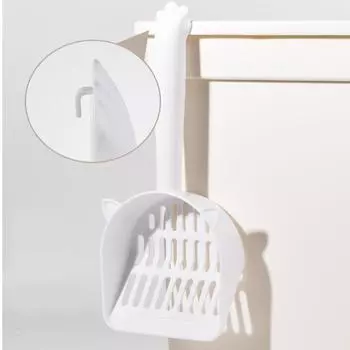 Совок для кошачьего туалета с нескользящей ручкой, подъемник для кошачьих какашек, лопата для просеивания домашних животных, практичный инструмент для чистки туалета с задним крючком