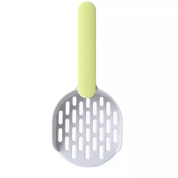 Совок для кошачьего туалета с ручкой для сглаживания, прочный пластиковый крючок для подвешивания, легко чистится, подъемник для кошачьих какашек для домашнего туалета, серый и зеленый