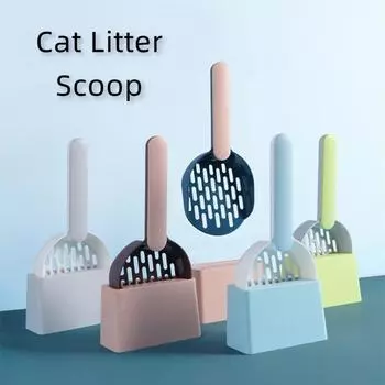 Совок для кошачьего туалета Совок для разбрасывания домашних животных Лопата для кошачьего туалета с удобной ручкой для домашних животных Кошачий кошачий какашка с Cat Litter Scoop Set серый