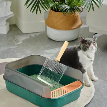 Совок для кошек с глубокой удобной ручкой, песочный металл для кроликов, щенков, котят