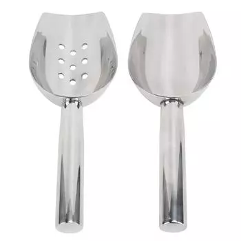 Совок для льда из нержавеющей стали, утолщенный, многофункциональный, пищевой совок для муки, зерна, чая, кухонный инструмент Without Holes