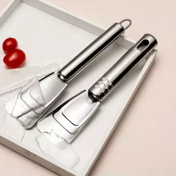Совок для льда из нержавеющей стали, 2 шт., совок для мороженого, многофункциональный кухонный инструмент, для чистки холодильника, совок для удаления льда A