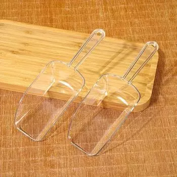 Совок для льда Лопатка для льда Кухонная совок для льда для льдогенератора Совки для барной вечеринки Пластиковый совок для льда Прозрачные кухонные принадлежности 1pc-S прозрачный