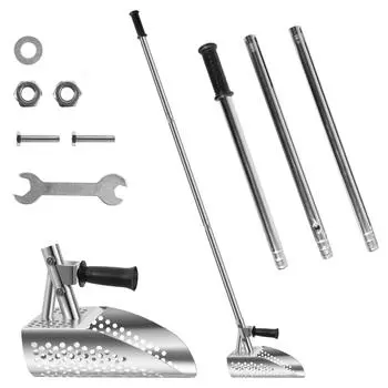 Совок для песка, металлоискатель, просеиватель, металлический совок, лопата для металлоискателя из нержавеющей стали, поиск сокровищ, совок для пляжного песка