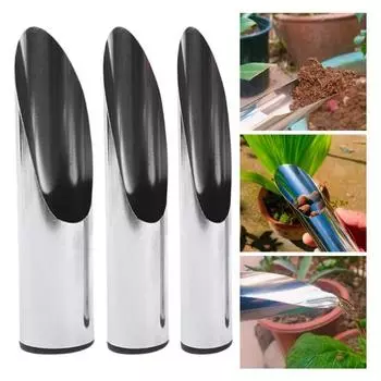 Совок для почвы бонсай из нержавеющей стали, садовая лопата для перекопки почвы, металлический совок для посадки цветов, прополки, культивации, лопата, инструмент S