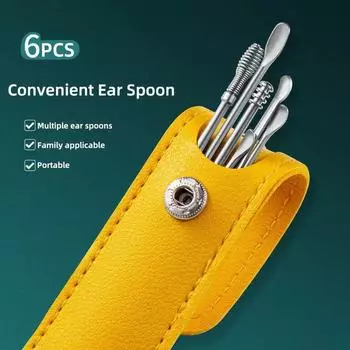Совок для ушей, костюм для вытягивания ушей из нержавеющей стали, детский спиральный совок для ушей, очиститель для ушей для взрослых