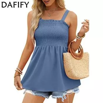 SOWOOLIFE женские модные повседневные однотонные подтяжки без рукавов с квадратным воротником, блузки и рубашки S белый