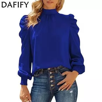 SOWOOLIFE женские модные повседневные однотонные свободные блузки и рубашки с длинными рукавами и принтом S