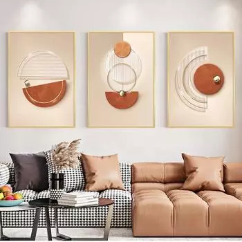 Современная Абстракция Геометрия Золотая Роскошь Настенное Искусство Холст Картина Постеры Печать Картины Гостиная Спальня Интерьер Домашний Декор 21X30cm No Frame