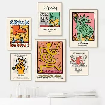 Современная абстрактная эстетика настенное искусство ретро поп фигурка HD масло на холсте постер печать для дома спальня гостиная декор подарок без рамки 21*30cm No Frame